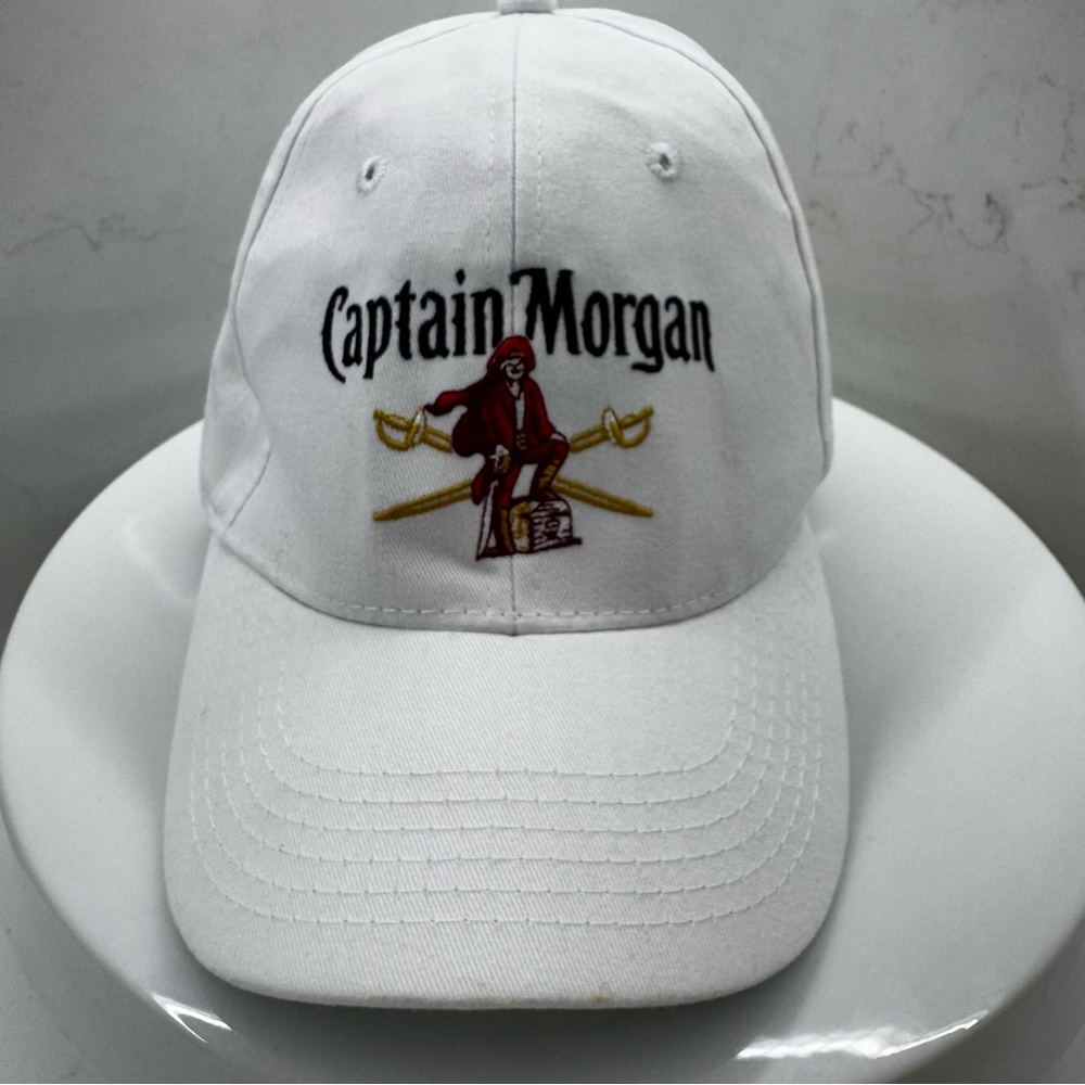 Captain Morgan white strapback hat